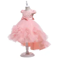 Abiti da festa di compleanno per bambini per ragazze popolare dolce carino principessa carne rosa vestito da trascinamento