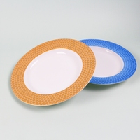 Assiettes à soupe et à salade personnalisées pour mariage, motif blanc sur le bord, en mélamine durable, écologiques, de style moyen-oriental, pour restaurants haut de gamme