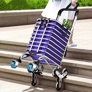 Chariot de supermarché à <span class=keywords><strong>3</strong></span> roues en alliage d'aluminium avec sac en toile amovible chariot de supermarché pliable robuste - Product Image 4