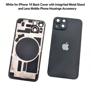 Cover Posteriore Bianca per iPhone 14 con Supporto in Metallo Integrato e Protezione Lenti, Accessorio per Telefoni Cellulari - Product Image 2