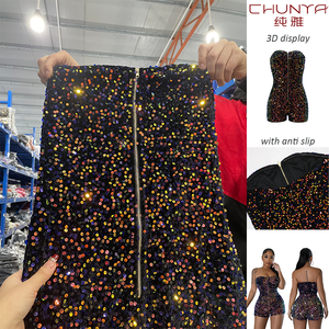 Style Sequin Jumpsuit S Rts Front Zip up <span class=keywords><strong>Bandeau</strong></span> Tube Top Casual Playsuit Jumpsuits Femmes - Product Image 2