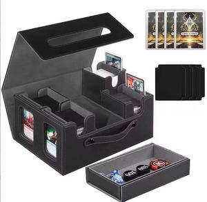 Boîte de rangement pour cartes en cuir PU grande capacité, détachable, avec fenêtre de visualisation et poignée anti-humidité - Product Image 1