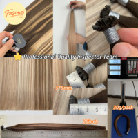 Extensions de cheveux humains vierges Remy Fasimei de qualité professionnelle pour salon, double épaisseur, cuticules alignées, pointe plate