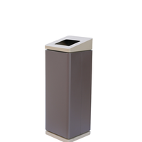 Poubelle extérieure en acier de grande taille au design moderne, poubelle à déchets en métal pour parc, poubelle à ordures pour hôtel, patio, poubelle commerciale