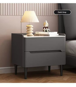 Mesitas de Noche Telescópicas de 2 Cajones, de Lujo, Ecológicas, Duraderas, Personalizables, Estilo Cremoso, Madera Maciza, para Apartamentos Sencillos - Product Image 3