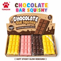 Jouet Squishy TONGXIN en forme de barre de chocolat, en PU souple et collant, à rebond lent, vente en gros, Fidget OEM