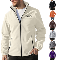 Vestes polaires d'hiver pour hommes Manteaux chauds avec poches Cardigan thermique de couleur unie