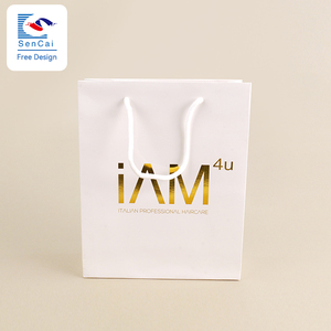Free Sample Wholesale Customized logo White <strong>Paper</strong> <strong>Bag</strong> <strong>with</strong> Handle Rope - Product Image 1