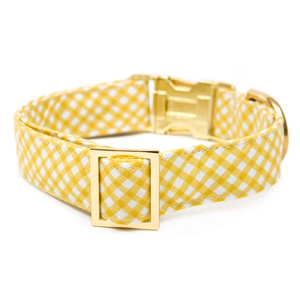 Kerah Anjing Gingham Terlaris 2020, Kerah Anjing Lembut dengan Gesper Logam Emas dan Tali Yang Serasi - Product Image 3