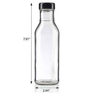 Boca ancha transparente 12 oz 8 oz botella de vidrio decorativa vacía de Chile Glaas BBQ 500ml salsa picante aderezos de pimienta botellas de vidrio