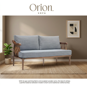 Wood Frame Manual Linen Upholstered <b>Foam</b> Filled Living Room <b>Sofa</b> Bench Lounge Chair Checkered Back Seat Modern Home Furniture - Product Image 3