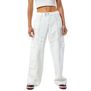 Pantalones Anchos de Mezclilla Indigo de Alta Calidad en Oferta, Pantalones Anchos de Cintura Baja para Mujer - Product Image 3