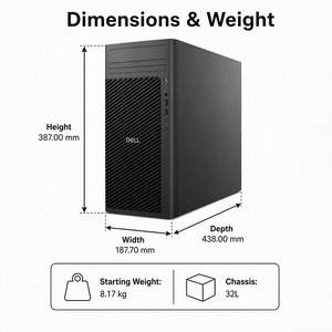 Nouveau en stock : Station de travail graphique Dell Ai PC Pro T2 FCT2250 avec processeur Core Ultra 9 285K, DDR5, NVMe, conception 3D pour montage vidéo - Product Image 4