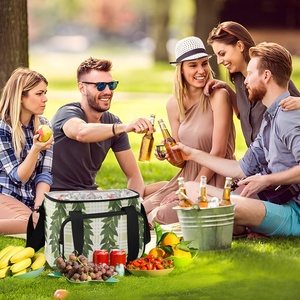 Sac isotherme personnalisé Maile Lei, grande capacité, motif hawaïen Palaka, sac de pique-nique portable pour le camping en famille - Product Image 3