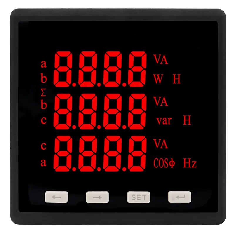 AC80-270V Power Supply LED 96*96mm Digital Multimeter Three Phase Volt Ampere Frequency