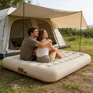 Matelas pneumatique portable pour hôpital et <span class=keywords><strong>camping</strong></span> avec pompe électrique intégrée à 40 trous, surface en tissu imperméable, rechargeable via USB - Product Image 2