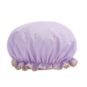 Gorro <span class=keywords><strong>de</strong></span> ducha <span class=keywords><strong>de</strong></span> <span class=keywords><strong>baño</strong></span> reutilizable <span class=keywords><strong>de</strong></span> gran oferta <span class=keywords><strong>de</strong></span> alta calidad, gorro <span class=keywords><strong>de</strong></span> ducha impermeable <span class=keywords><strong>de</strong></span> doble capa con logotipo personalizado para mujer - Product Image 6