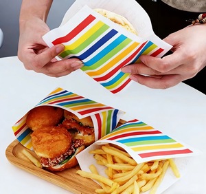 Sacs à emporter en papier pour hamburgers, personnalisés, de haute qualité, jetables, pour restaurants - Product Image 1