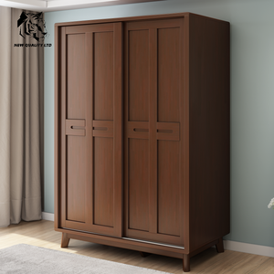 Armoire coulissante en bois, nouvelle conception, éco-responsable, petite quantité minimale de commande, personnalisable, pour chambre à coucher, fournie directement par l'usine, au meilleur prix. - Product Image 6