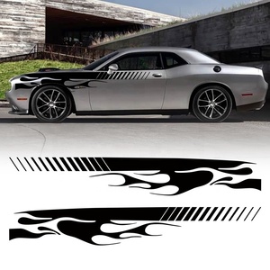 2 uds. Calcomanías laterales universales <span class=keywords><strong>para</strong></span> coche con rayas de llama, pegatinas de vinilo <span class=keywords><strong>personalizadas</strong></span> <span class=keywords><strong>para</strong></span> exteriores de coche <span class=keywords><strong>para</strong></span> coches - Product Image 3