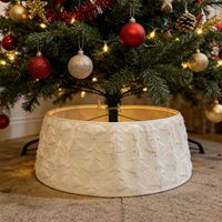 Plüsch-Weihnachtsbaumdecke mit vertikalen Streifen, Weihnachtsdeko, Ornamente & Geschenke, Weihnachtsbaum-Unterlage