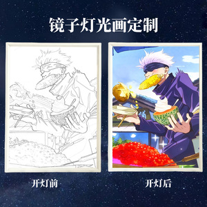 23 stili di cartone animato <span class=keywords><strong>Jujutsu</strong></span> <span class=keywords><strong>Kaisen</strong></span> Satoru Gojo Suguru Geto foto cornice di luce notturna Anime lampada da tavolo pittura regalo di Natale - Product Image 5