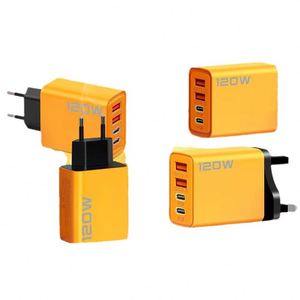 New 120W Dual TYPE-C + USB Fast Charger with 4 Port PD Quick Charging Adapter Mobile Phones <b>Tablets</b> Laptops Smartphones - Product Image 1