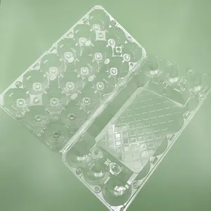 18 cartons d'oeufs Plateau d'oeufs Carton d'emballage 18 trous Plateau d'oeufs en plastique transparent
