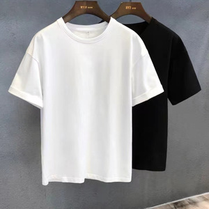 100% Cotton O-Neck T-Shirt Men Regular Fit Short Sleeve Knitted Tee <b>Blank</b> Streetwear Casual Wear - Product Image 4