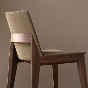 Madeira maciça luxuosa do projeto nórdico que janta a mobília moderna do escritório home da cadeira para o material confortável do couro do uso da cozinha da escola - Product Image 4