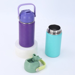 Bouteille isotherme sous vide pour enfants en acier inoxydable 12oz 14oz 16oz avec <span class=keywords><strong>bouchon</strong></span> à paille, garde au froid et au chaud pendant 12h - Product Image 5