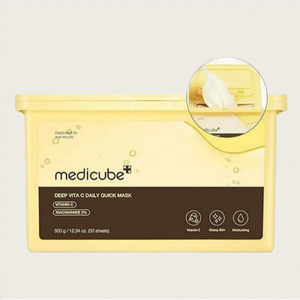 Mascarilla Facial Diaria de Vitamina C Profunda MEDICUBE, 30 Unidades, Mascarilla de Vitamina C, Ácido Hialurónico, Mascarilla Hidratante, Cuidado de la Piel Coreano, Gran Venta - Product Image 1