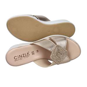 Ciabatte con Zeppa Morbide da Donna Cinzia Ts61312, Sandali con Plateau Color Rame Metallizzato - Product Image 6
