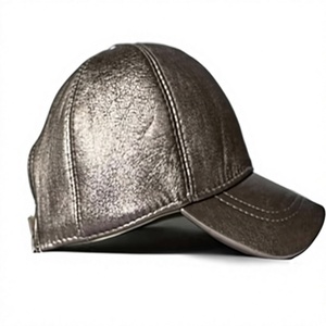 Custom Soft Structure Leather Baseball Cap Sweat-Wicking Lined Real Leather <b>Dad</b> <b>Hat</b> Factory Wholesale - Product Image 1