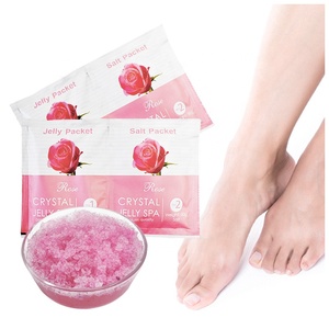 Paquete de gelatina para cuidado de la piel del pie, rosa de cristal hidratante para pedicura, Spa, baño de pies, exfoliante de sal para pies, gran oferta de Amazon - Product Image 1