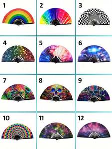 Abanico de Mano Grande de 13 Pulgadas (33 cm), Abanico Plegable Portátil de Bambú, Ideal para Regalos Promocionales - Product Image 6