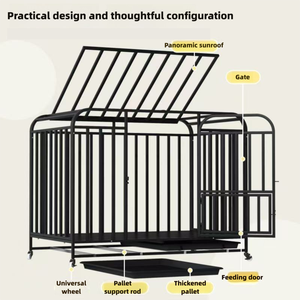 Fabrika Özel Üretim Metal İç Mekan Darbeye Dayanıklı Köpek Kafesi Kalınlaştırılmış Çelik Boru Özel Boyut Ucuz Evcil Hayvan Kafesi - Product Image 4