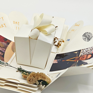 Làm bằng tay cao cấp Album Ảnh Cưới hộp các tông lãng mạn bất ngờ nổ thiết kế logo tùy chỉnh Matt cán cho - Product Image 3