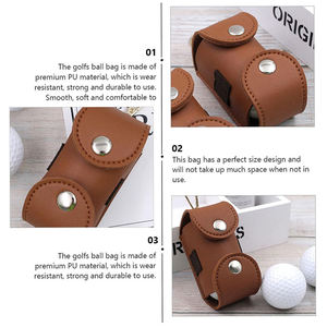 Pochette de golf personnalisée en gros avec logo, porte-balles de golf professionnel en cuir PU, cadeau d'affaires, sac banane de golf - Product Image 4