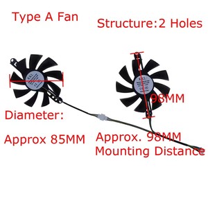 Ventilateur de carte graphique, diamètre 85 mm, montage 9,8 cm, refroidisseur de GPU, FL8015 12VB, pour 51risc RX 6600M 8g, pour <span class=keywords><strong>AMD</strong></span> Soyo <span class=keywords><strong>RX6600M</strong></span> 8gb - Product Image 5