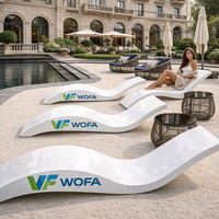 Chaise longue en forme de S Itas pour piscine, plage, extérieur, hôtel, villa, zone de repos, 1750 mm Yts-6589