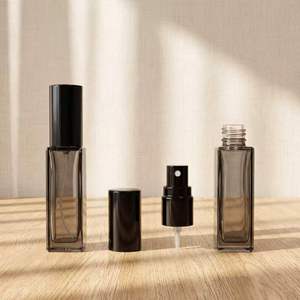 Venta al por Mayor de Botellas de Perfume Vacías con Atomizador, de Vidrio Negro Rectangular, de 5ml, 10ml y 20ml, con Tapón Atomizador, en Varios Tamaños, con Caja de Cartón Gratis - Product Image 3