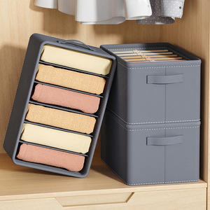 Clothing Organizer <b>Foldable</b> Drawer Storage <b>Box</b> With Compartments For Wardrobe Pants Bedroom Dormitory Use - Product Image 2