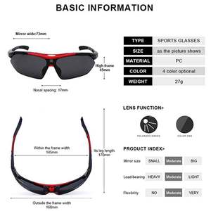 Lunettes de soleil de cyclisme et de sport d'extérieur pour hommes et femmes, vente en gros à prix réduit - Product Image 3