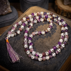 Recuerdo Religioso de Ágata Tallado y Grabado Jap Mala - Product Image 3