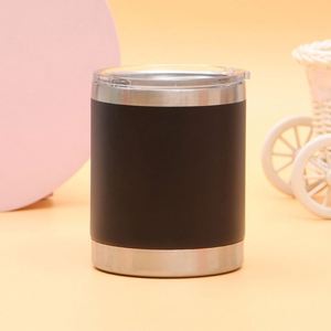 Gobelet isotherme cylindrique court 10oz en acier inoxydable, revêtement mat coloré, pour entreprise, tasse à café haut de gamme - Product Image 4