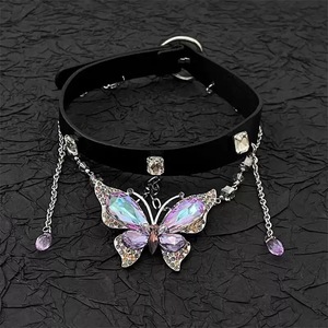Gargantilla Zooying con Colgante de Mariposa Intrincada Tono Lavanda Cadena Ajustable Joyería Gótica Vintage Regalo para Mujer <span class=keywords><strong>Collar</strong></span> de Moda - Product Image 3