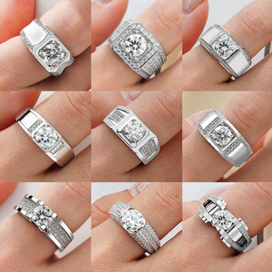S925 <b>Silver</b> Moissanite <b>Men</b> <b>Ring</b> Prestigious Elegant Elite Daily Wear 1CT 2CT 3CT Moissanite <b>Ring</b> <b>Men</b> - Product Image 4