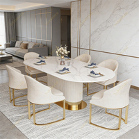 Table à manger ovale en marbre nordique Xuanzhen, table de restaurant d'hôtel, table à manger moderne de luxe, ensemble de tables à manger, tables à manger à vendre