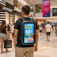 Affichage numérique portable 21,5 pouces pour intérieur et extérieur, panneau publicitaire tout-scénario avec luminosité automatique pour les centres commerciaux et la publicité de rue